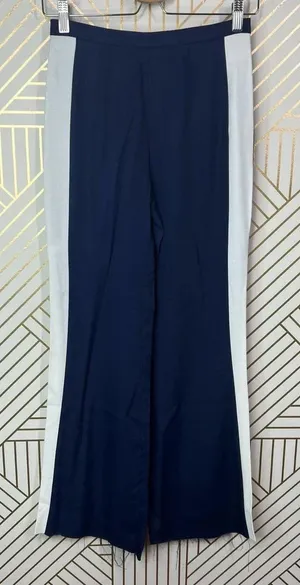 Reformation Side Stripe Flared Pants in Navy‎ Blue White Size US XS thumbnail 1