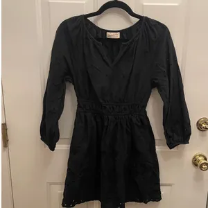 Universal Threads Black Eyelet Mini Dress Long Sleeve Smocked Waist XS Boho thumbnail 2