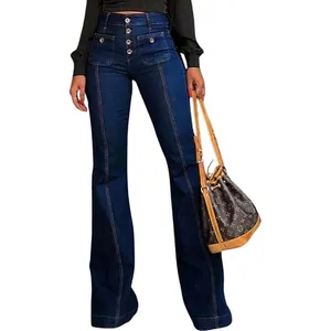 NWT ~ Women's Button Fly Boho Denim Blue Jeans ~ Size 0X thumbnail 2
