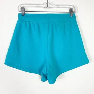 Weworewhat Aqua Blue Terry Cotton Relaxed Fit High Rise Pull On Sweat Shorts S thumbnail 4