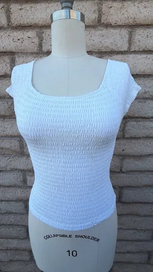 ✨ American Rag White Shirred Square-Neck Crop Top | Size XXL thumbnail 1