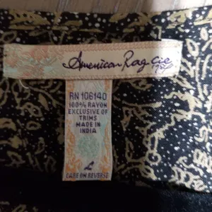 American Rag Cie Black & Gold Floral Print Racerback Tank Top L thumbnail 4