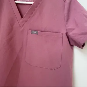 Figs Women's Blush Pink Scrub Top V-neck Pocket Technical Collection Size XS thumbnail 2