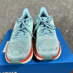 Hoka One One Women's 9.5 Clifton 8 Athletic Running Shoe Sneaker Blue Cushion thumbnail 2