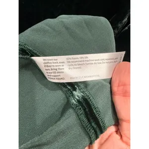 Eileen Fisher Womens Top XL Green Crushed Velvet Silk Blend Short Sleeve Tee thumbnail 6