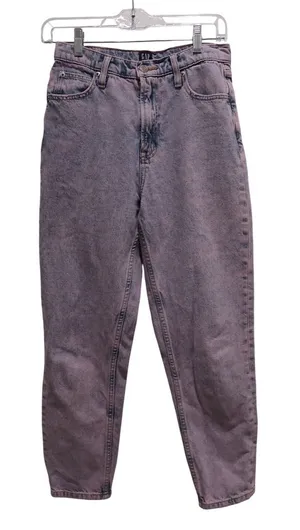 Gap Mom Jeans‎ New Purple Acid Wash High Rise Cropped 2/26 Grunge Casual Denim thumbnail 1