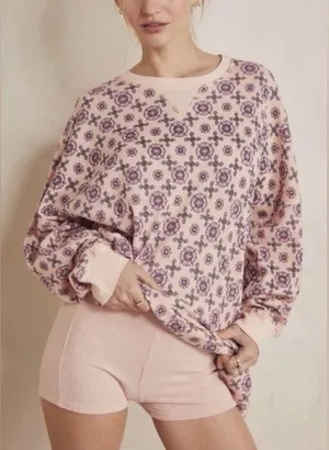 Free People Intimately Women’s‎ Early Night Thermal Floral Top Size S thumbnail 1