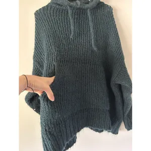 Zara Knit Sweater Hoodie Relaxed Oversized Wool Blend Cozy Size Small thumbnail 4