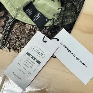 NWT Cider Women's‎ Lace Cami Midi Dress Green Black S Vintage Inspired thumbnail 8
