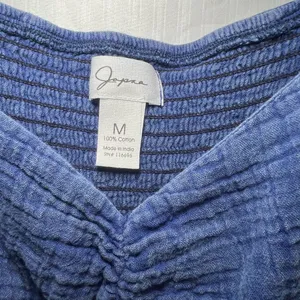 Jopna Boho Revival Ruffle Crop Top 100% Cotton Navy Blue Size M thumbnail 4
