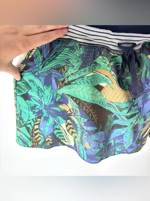 Offline by Aerie Ribbed Cut-out Romper Dress Navy Blue Green Floral Active thumbnail 7