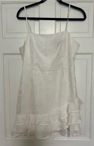 Lulu's White Lace Slip Dress with Spaghetti Straps thumbnail 1