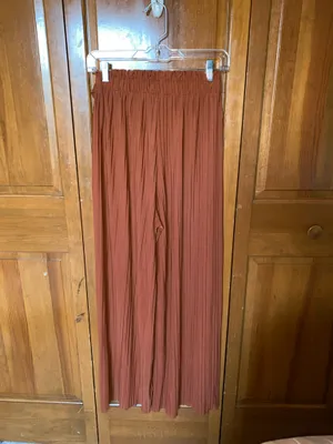 Macy's Burnt Orange Wide Leg Tie Waist Palazzo Pants XS thumbnail 2