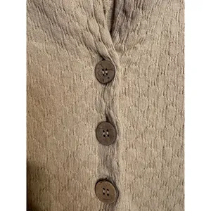 Free People FP Beach Ramona Textured Knit Button‎ Front Romper Tan Beige Large thumbnail 8
