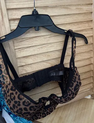 Leopard Print Underwire Bra - Brown 32DD thumbnail 1