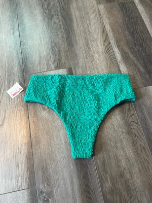 NWT Free People Aila Blue Bambi Bottoms in Deep Teal Eco Rib Swim Bottoms thumbnail 5