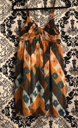 Funky Print Dress Yellow Size M thumbnail 1