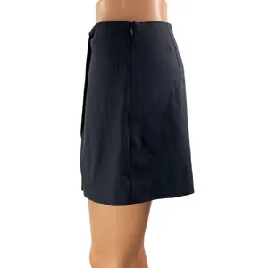 Zara Women's Black Pinstriped High Waisted Slit Mini Shorts Skirt Skorts Size S thumbnail 3