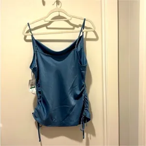 1•State blue tank top with adjustable strings at bottom of both sides (NWT) thumbnail 4