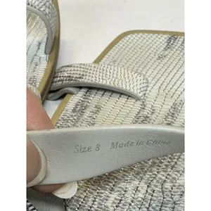 Dolce Vita Sandals Women 8 Silver Lizard Print Toe Loop Flat Slides thumbnail 7