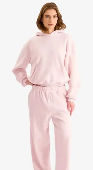 SKIMS NWT COTTON FLEECE CLASSIC PULLOVER HOODIE COLOR BARELY PINK SIZE L (Dep) thumbnail 1