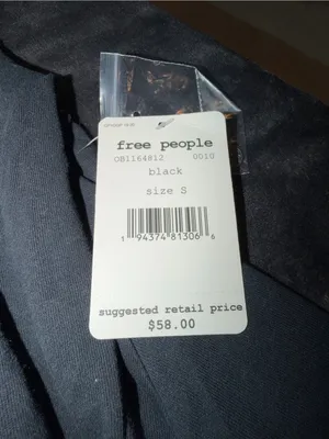 Free People Peony Button Sleeve Top in Black Size Small New with tag thumbnail 5