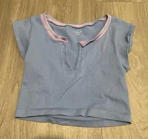 Urban Outfitters Blue and Pink Crop Top thumbnail 1