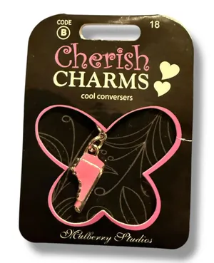 Cherish Charms Cool Conversers High‎ Top Shoes Pink Charm Bracelet NEW NWT thumbnail 1