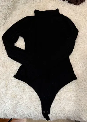 Banana republic Black Ribbed Turtleneck Bodysuit thumbnail 1