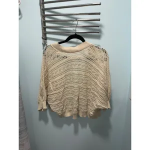 Faded Glory Crochet Cardigan Cream XL Boho Summer Beach Casual‎ Layering Sweater thumbnail 3