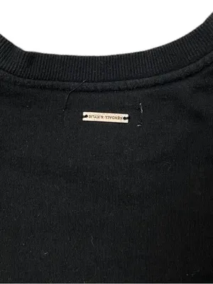 Kendall & Kylie Black Sweatshirt with Floral Sleeve Accents Large Cozy Comfort thumbnail 5