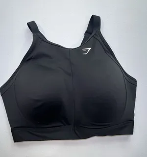 Gymshark High Neck High Support Sports‎ Bra Black Size CR thumbnail 1