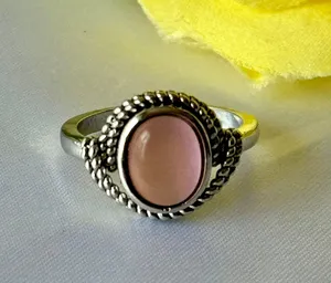 Pink Antique Style Ring, Size 8 thumbnail 2