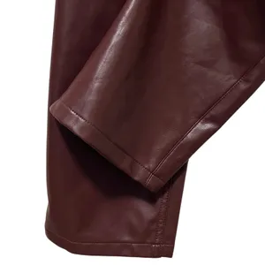 Abercrombie & Fitch 90s Straight Ultra High Rise Vegan Leather Pants 26/2 XS thumbnail 5