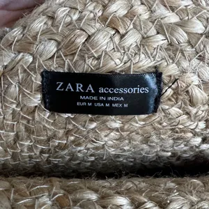 Zara Accessories Jute Woven Round Tote Bag Tassel Shell Charm Tan Boho Beach thumbnail 4
