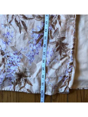 House of Harlow EUC Women's 1960 Linen Smocked Pink Palm Midi Dress Size S thumbnail 7