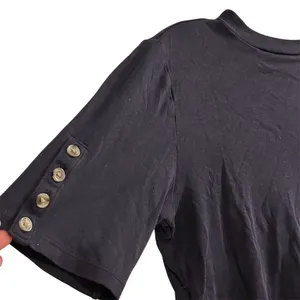 Ann Taylor‎ Women's Blue Mock Neck Short Sleeve T-Shirt M thumbnail 4