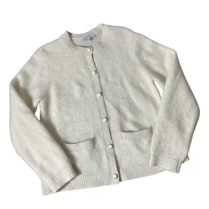 & Other Stories Mohair Wool Blend Cardigan Women M Cream Fuzzy Button Sweater thumbnail 1