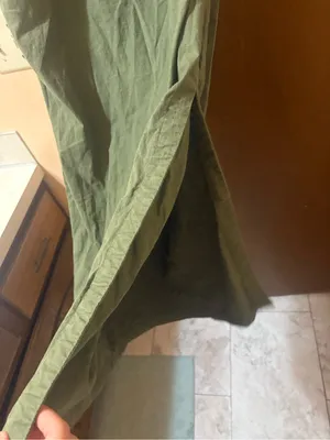 Anthropologie green linen blend maxi shirtdress thumbnail 5