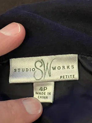 Studio Works Jacket Womens 4P Purple Faux Suede Zip Front Lined Pockets Petite thumbnail 6
