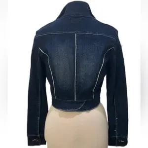Baby Phat Vintage Tailored Cropped Denim Jacket w/ Embroidery & Scallop Hem thumbnail 3