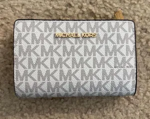 Michael Kors Brown and White Monogram Wallet thumbnail 1