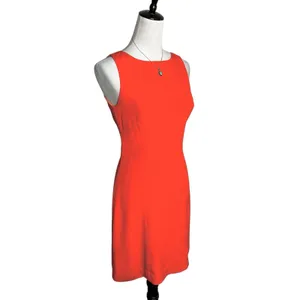 Hugo Buscati Silk Sheath Dress Orange Sleeveless Cocktail Wedding Guest Size‎ 4 thumbnail 2