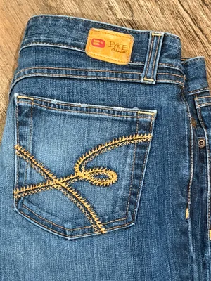 BKE Dark Blue Bootcut Jeans with Contrast Stitching thumbnail 3