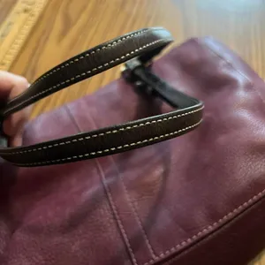Coach Chelsea Handbag Pebble Shoulder Bag Hobo Purse Leather Burgundy thumbnail 7