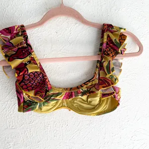 Farm Rio Fruit Dream Ruffle Underwire Bikini Top Small Yellow thumbnail 5