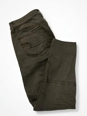 American Eagle Charcoal Gray Super Stretch Cargo Jeggings Women’s Size 10 Regular thumbnail 1
