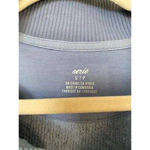 Aerie Blue Sherpa Pullover Polo Fleece Lounge Quarter Zip Y2K Cozycore Plush Ski thumbnail 6