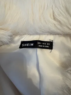 SheIn White Faux Fur Jacket thumbnail 3