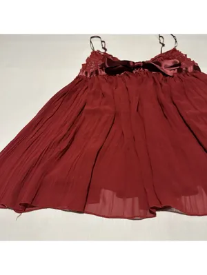 Victoria’s Secret Red Babydoll Slip Lingerie Lace Sheer Mesh Satin Bow XL thumbnail 10